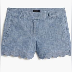 J. Crew Chambray short with scalloped hem